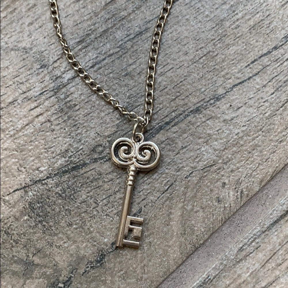 Silver key necklace